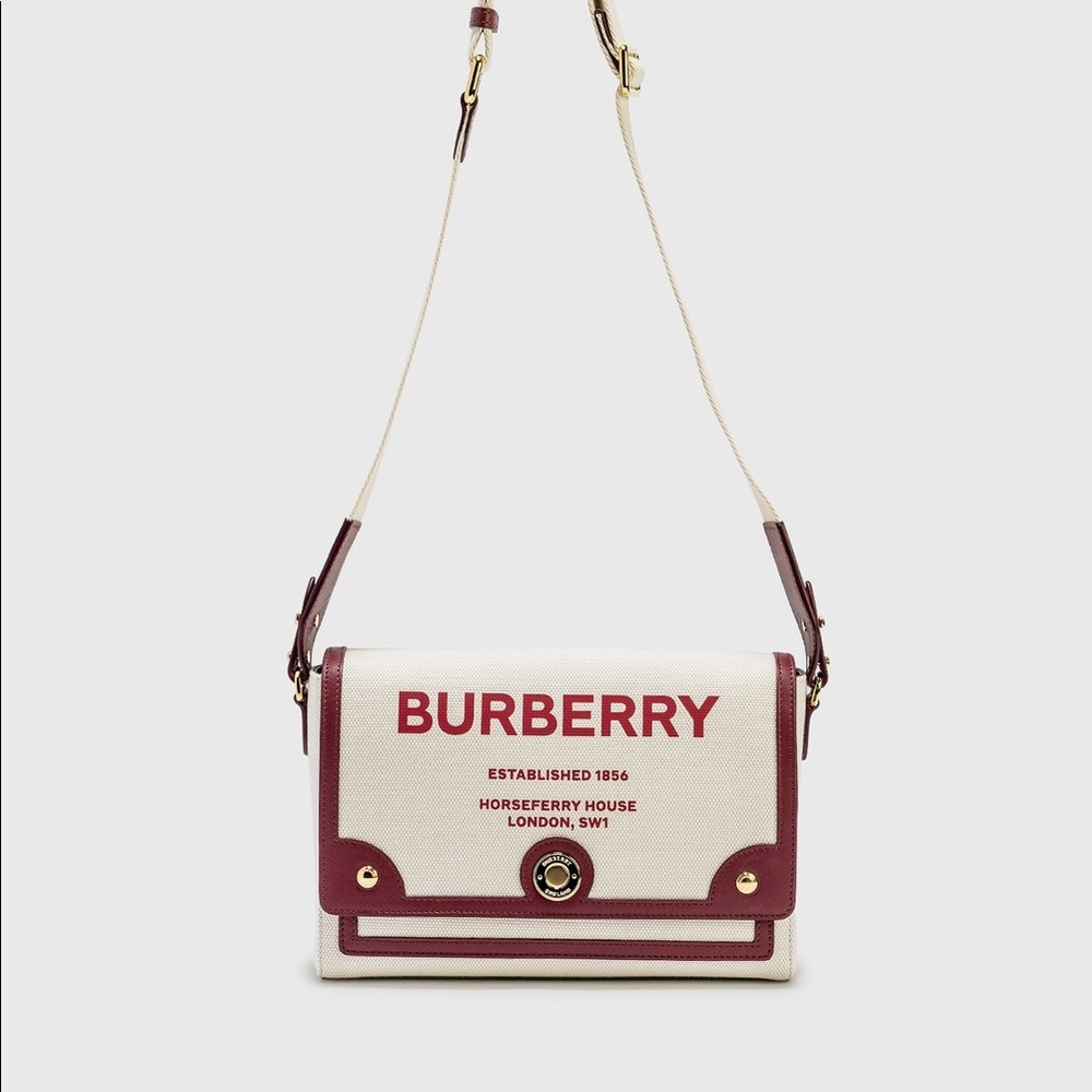 Horseferry Print Canvas Note Crossbody Bag
